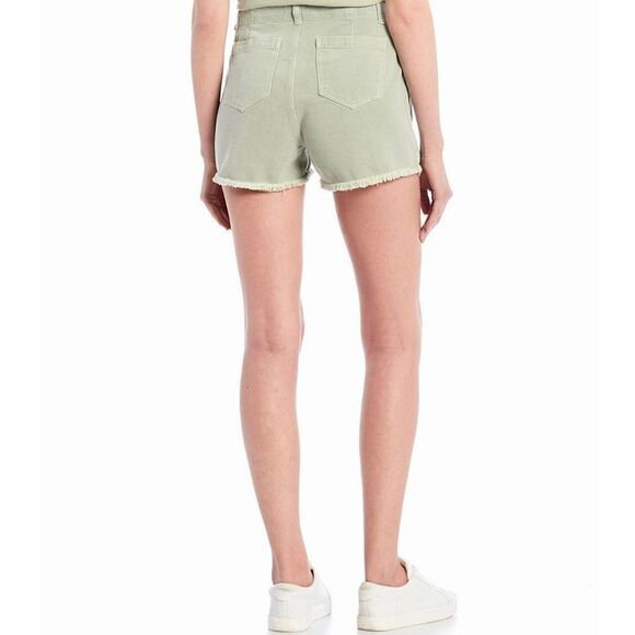 Chelsea & Violet Sage Frayed Hem Denim Shorts - Picture 2 of 9